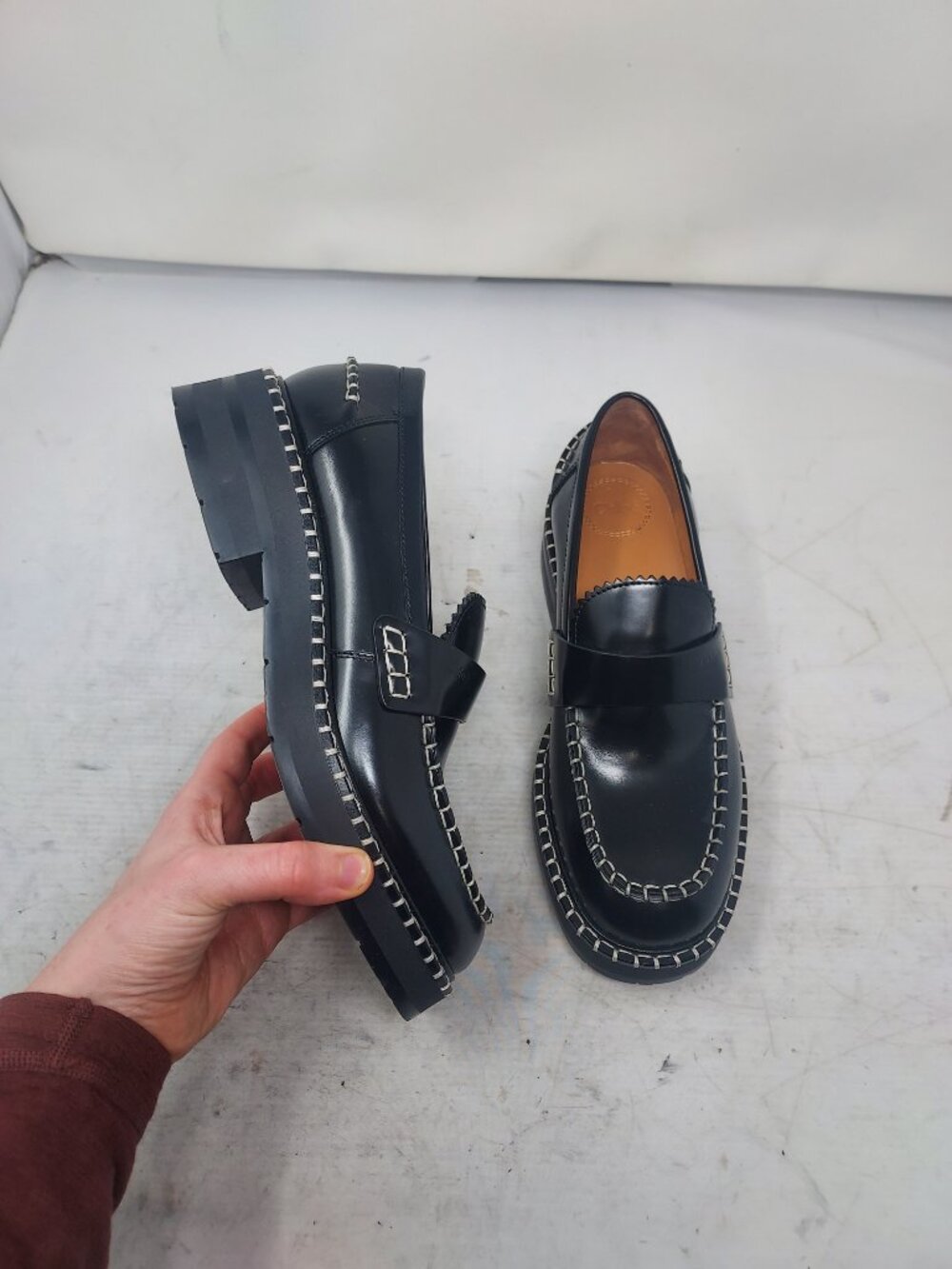 Chloe WOMENS Black Lug Noua Patent Loafer